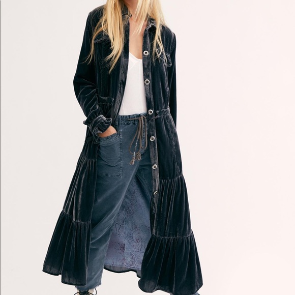 NEW Free People Bella Donna Velvet Duster Jacket Z22-40 - Picture 7 of 9
